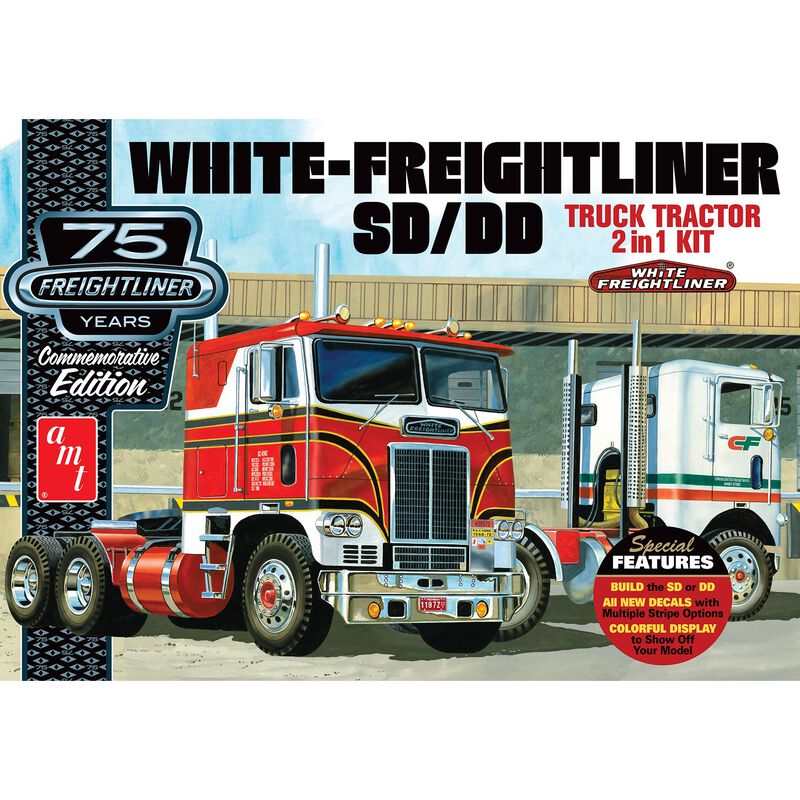AMT White Freightliner Dual Drive Cabover Tractor model kit 1/25 New!